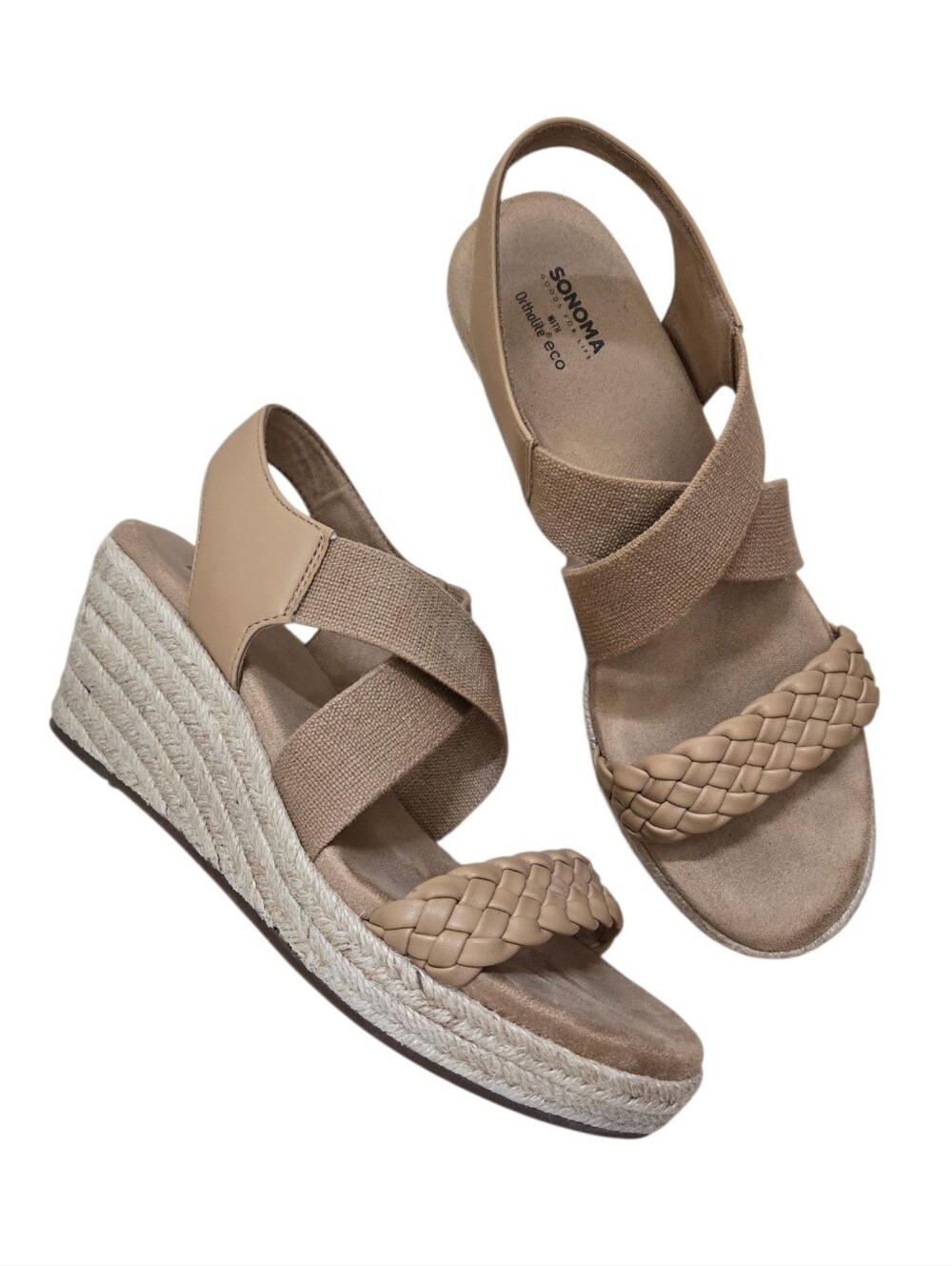 Sonoma With Ortholite Eco Coraa Espadrille Wedge Sandals, Taupe
